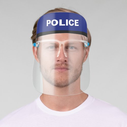 Police Blue Hat Image or Personalize Occupation Face Shield
