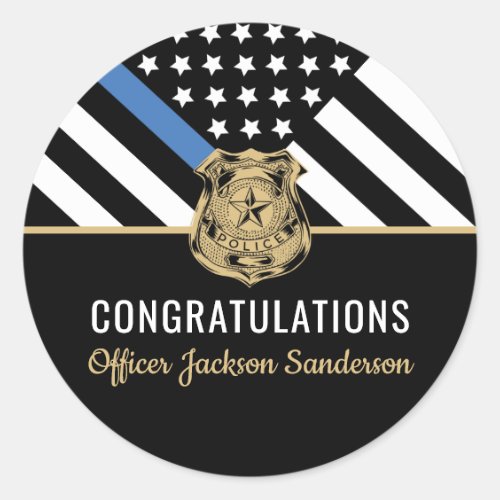 Police Blue Line Congratulation Officer Retirement