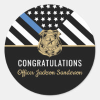 Police Blue Line Congratulation Officer Retirement