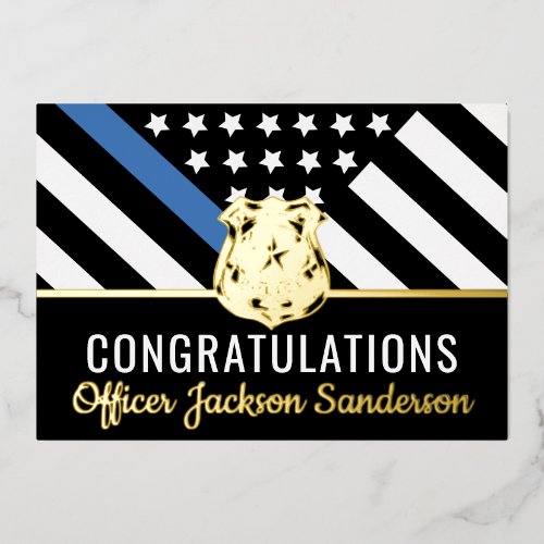 Police Blue Line Congratulations Retirement Card