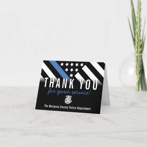 Police Blue Line Fire Department First Responder Thank You Card