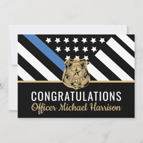 Police Blue Line Flag Congratulations Graduation