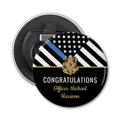 Police Blue Line Flag Congratulations Graduation Bottle Opener