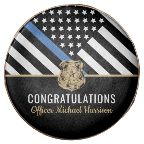 Police Blue Line Flag Congratulations Graduation Chocolate Covered Oreo