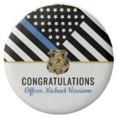 Police Blue Line Flag Congratulations Graduation Chocolate Covered Oreo (Front)