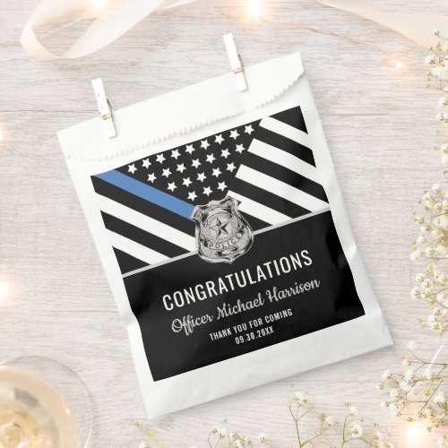 Police Blue Line Flag Congratulations Graduation Favor Bag