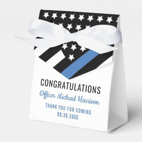 Police Blue Line Flag Congratulations Graduation Favor Boxes