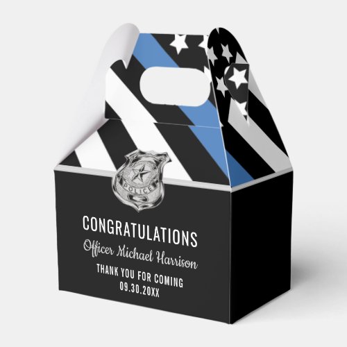 Police Blue Line Flag Congratulations Graduation Favor Boxes