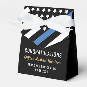 Police Blue Line Flag Congratulations Graduation Favor Boxes