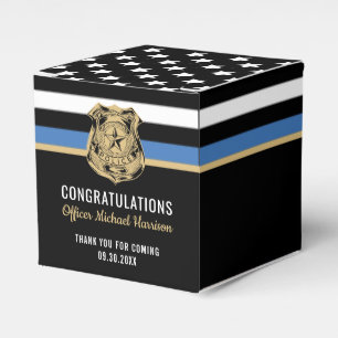 Police Blue Line Flag Congratulations Graduation Favor Boxes