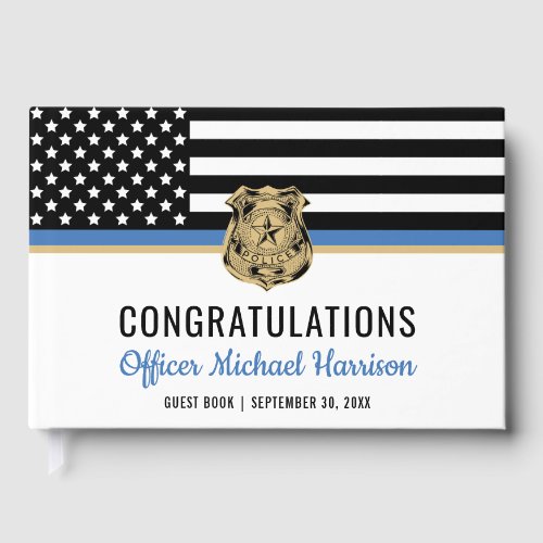 Police Blue Line Flag Congratulations Graduation