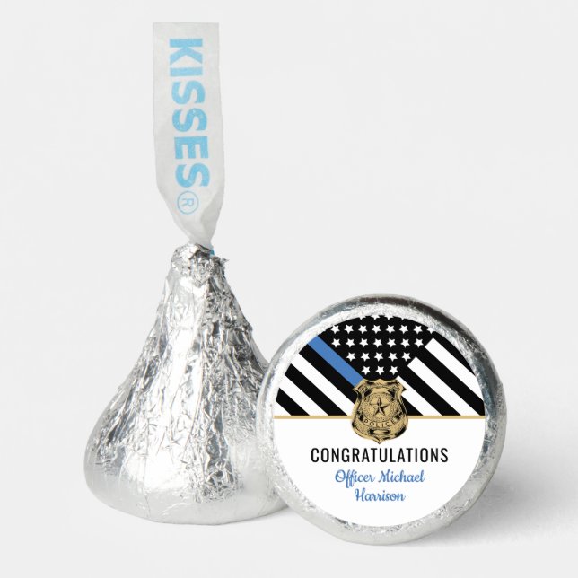 Police Blue Line Flag Congratulations Graduation Hershey®'s Kisses® (Front)