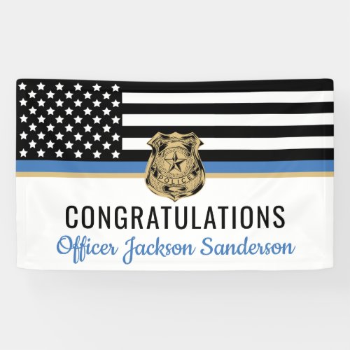 Police Blue Line Flag Congratulations Retirement