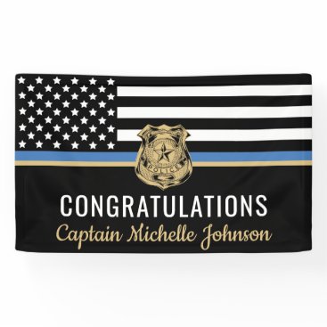 Police Blue Line Flag Congratulations Retirement Banner Police Blue Line Flag Congratulations Retirement Banner