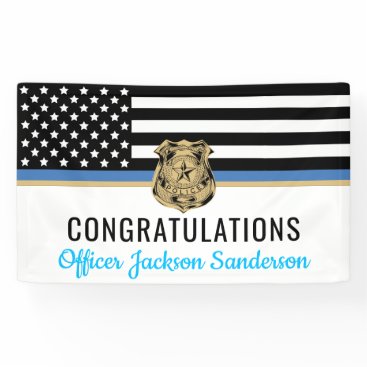 Police Blue Line Flag Congratulations Retirement Banner Police Blue Line Flag Congratulations Retirement Banner