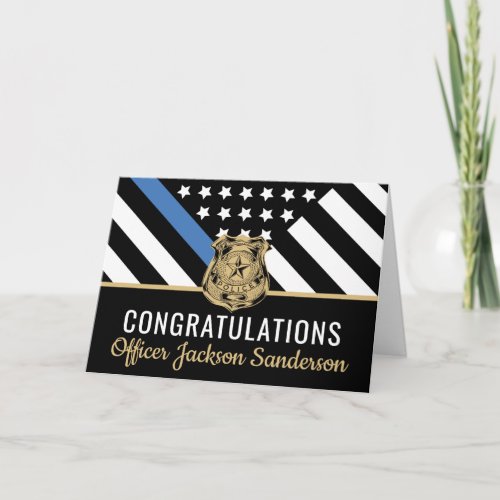 Police Blue Line Flag Congratulations Retirement