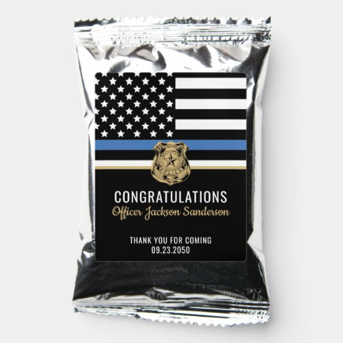 Police Blue Line Flag Congratulations Retirement Coffee Drink Mix