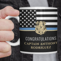 Police Blue Line Flag Congratulations Retirement