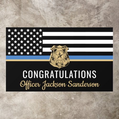 Police Blue Line Flag Congratulations Retirement Floor Decals