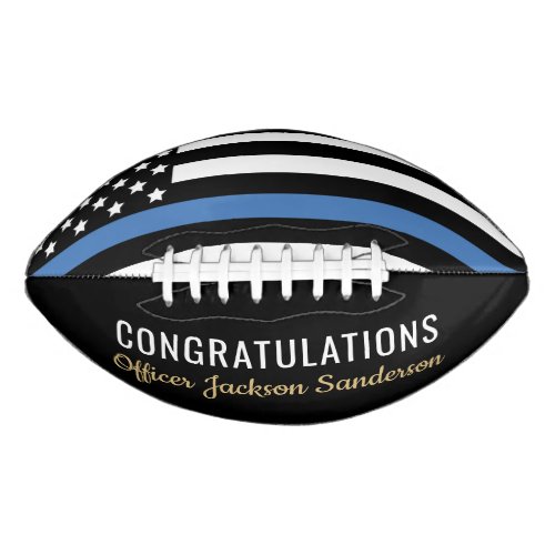 Police Blue Line Flag Congratulations Retirement Football