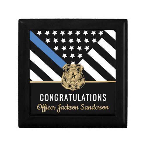 Police Blue Line Flag Congratulations Retirement Gift Box
