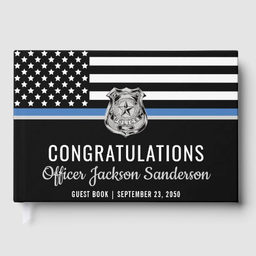 Police Blue Line Flag Congratulations Retirement