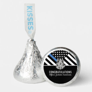 Police Blue Line Flag Congratulations Retirement Hershey®'s Kisses®