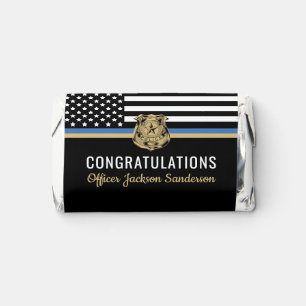 Police Blue Line Flag Congratulations Retirement Hershey's Miniatures
