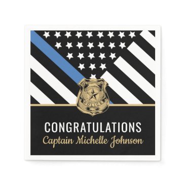 Police Blue Line Flag Congratulations Retirement Napkins Police Blue Line Flag Congratulations Retirement Napkins