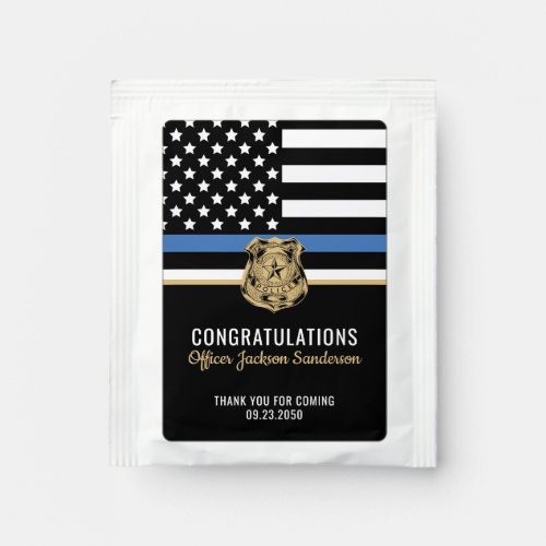 Police Blue Line Flag Congratulations Retirement Tea Bag Drink Mix