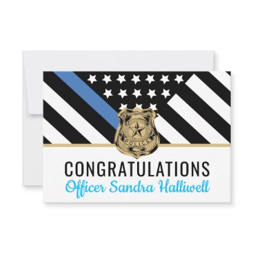 Police Blue Line Flag Congratulations Retirement Thank You Card Police Blue Line Flag Congratulations Retirement Thank You Card
