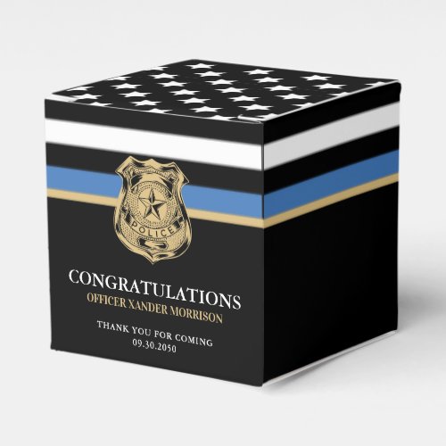 Police Blue Line Flag Graduation Congratulations Favor Boxes