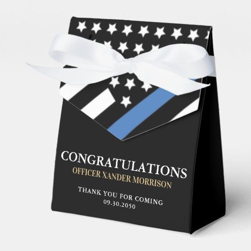 Police Blue Line Flag Graduation Congratulations Favor Boxes