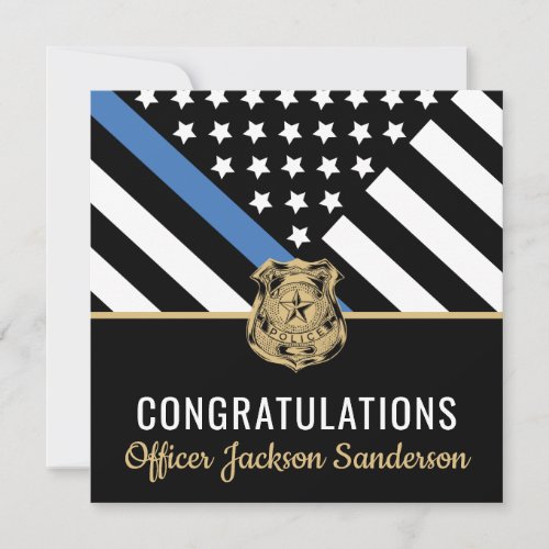 Police Blue Line Flag Retirement Congratulations
