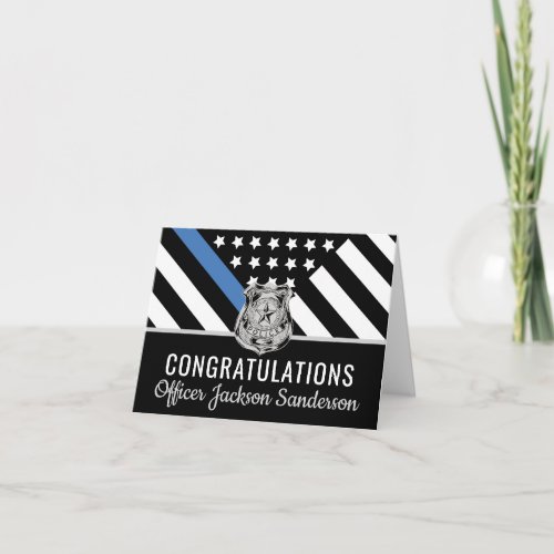 Police Blue Line Flag Retirement Congratulations