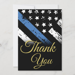 Police Blue Line Law Enforcement First Responder Thank You Card