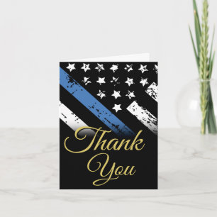 Police Blue Line Law Enforcement First Responder Thank You Card