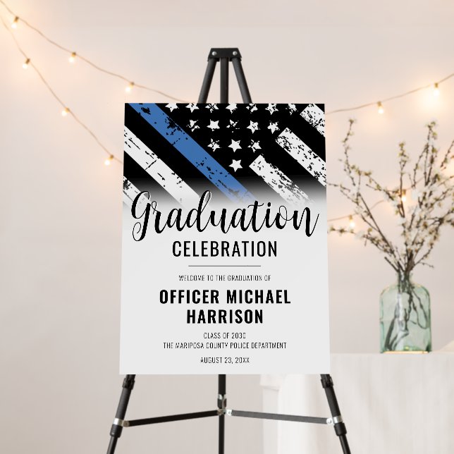 Police Blue Line Law Enforcement Graduation Party Foam Board (In Situ (Stand))