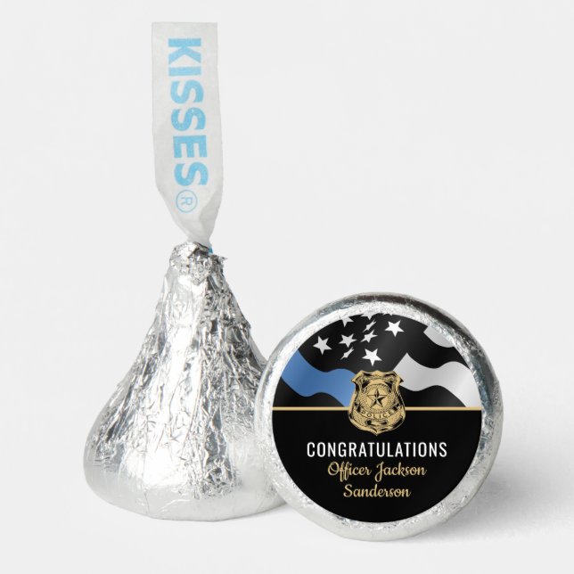 Police Blue Line Law Enforcement Retirement Party Hershey®'s Kisses® (Front)