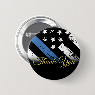 Police Blue Line Law Enforcement Thank You Button