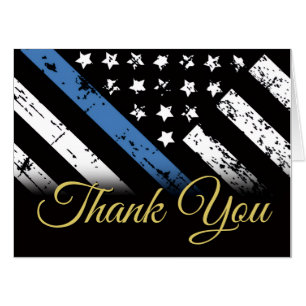 Police Blue Line Law Enforcement Thank You Card