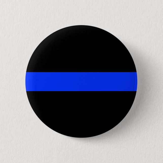 Police Blue Thin Line Button. Pinback Button (Front)