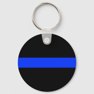 Police Blue Thin Line Keychain