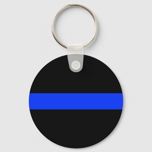 Police Blue Thin Line Keychain (Front)