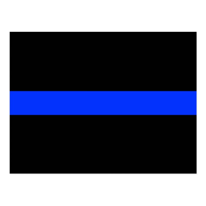 Police Blue Thin Line Postcard