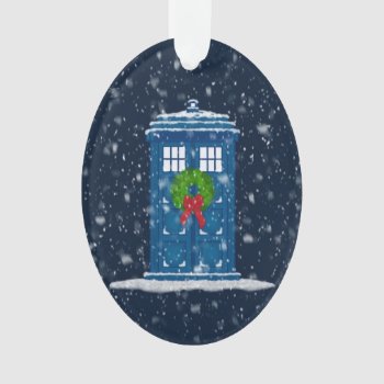 “police Box In Christmas Snow” Ornament by nharveyart at Zazzle