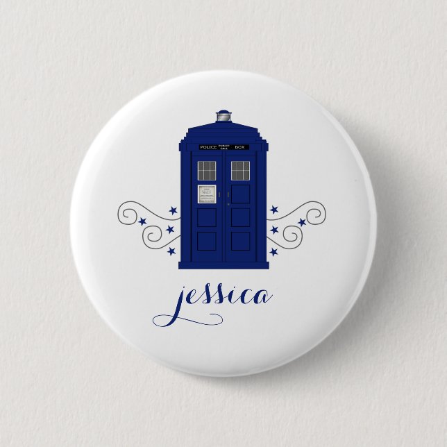 Police Box Swirls Button (Front)