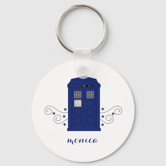 Police Box Swirls Keychain (Front)