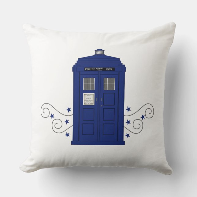 Police Box Swirls Pillow (Front)