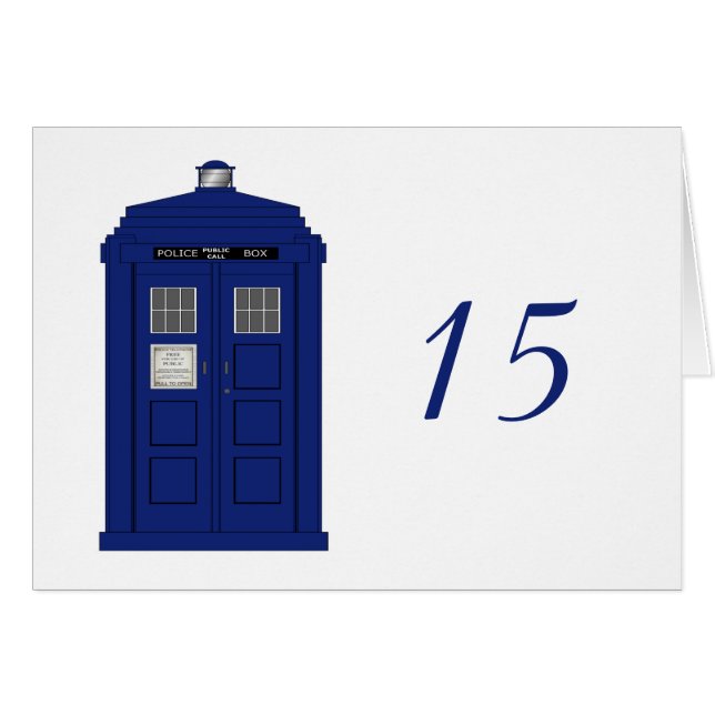 Police Box Table Number Card v5 (Front Horizontal)
